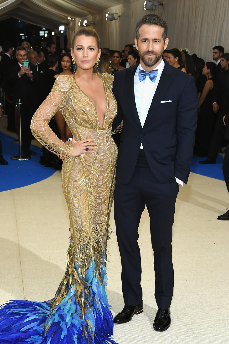 Lively even matched her husband's tie. (Getty Images)