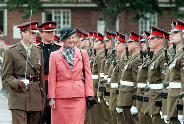 Queen Margrethe II/ guard of honour