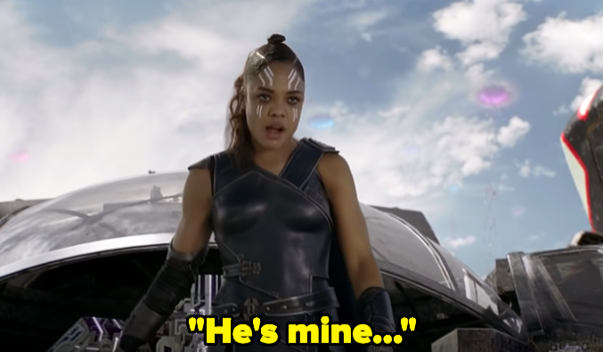 <div><p>"There was something about the way she stood up from her ship after falling over drunk that made my heart skip a beat. Also, I just love Tessa Thompson."</p><p>—<a href="https://www.buzzfeed.com/mrswilhelm19" rel="nofollow noopener" target="_blank" data-ylk="slk:mrswilhelm19;elm:context_link;itc:0;sec:content-canvas" class="link ">mrswilhelm19</a></p></div><span> Marvel Studios</span>