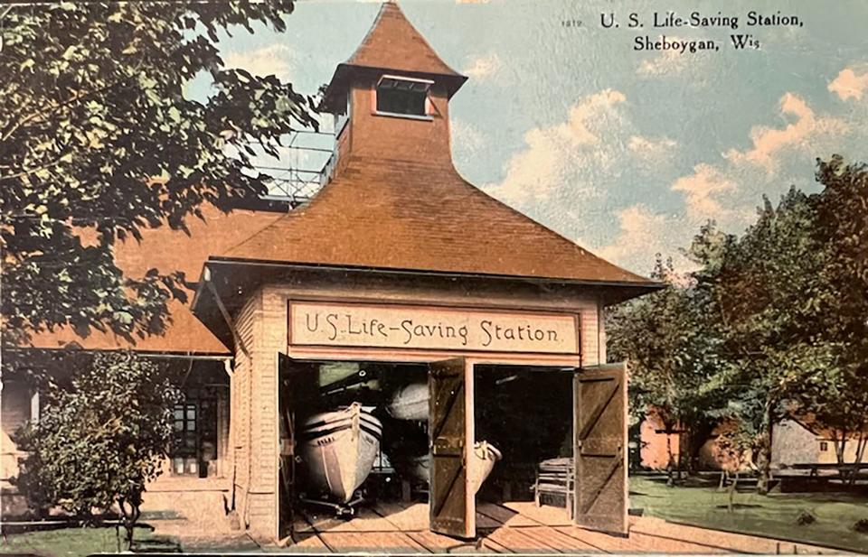An early post card showing the second life saving station. The location today is where the U.S. Coast Guard runs its operations.