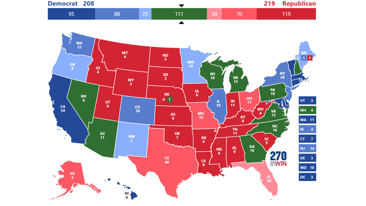 2024 Presidential Election Interactive electoral college map