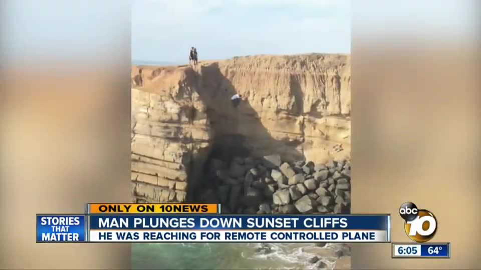 Man Plunges Down Sunset Cliffs