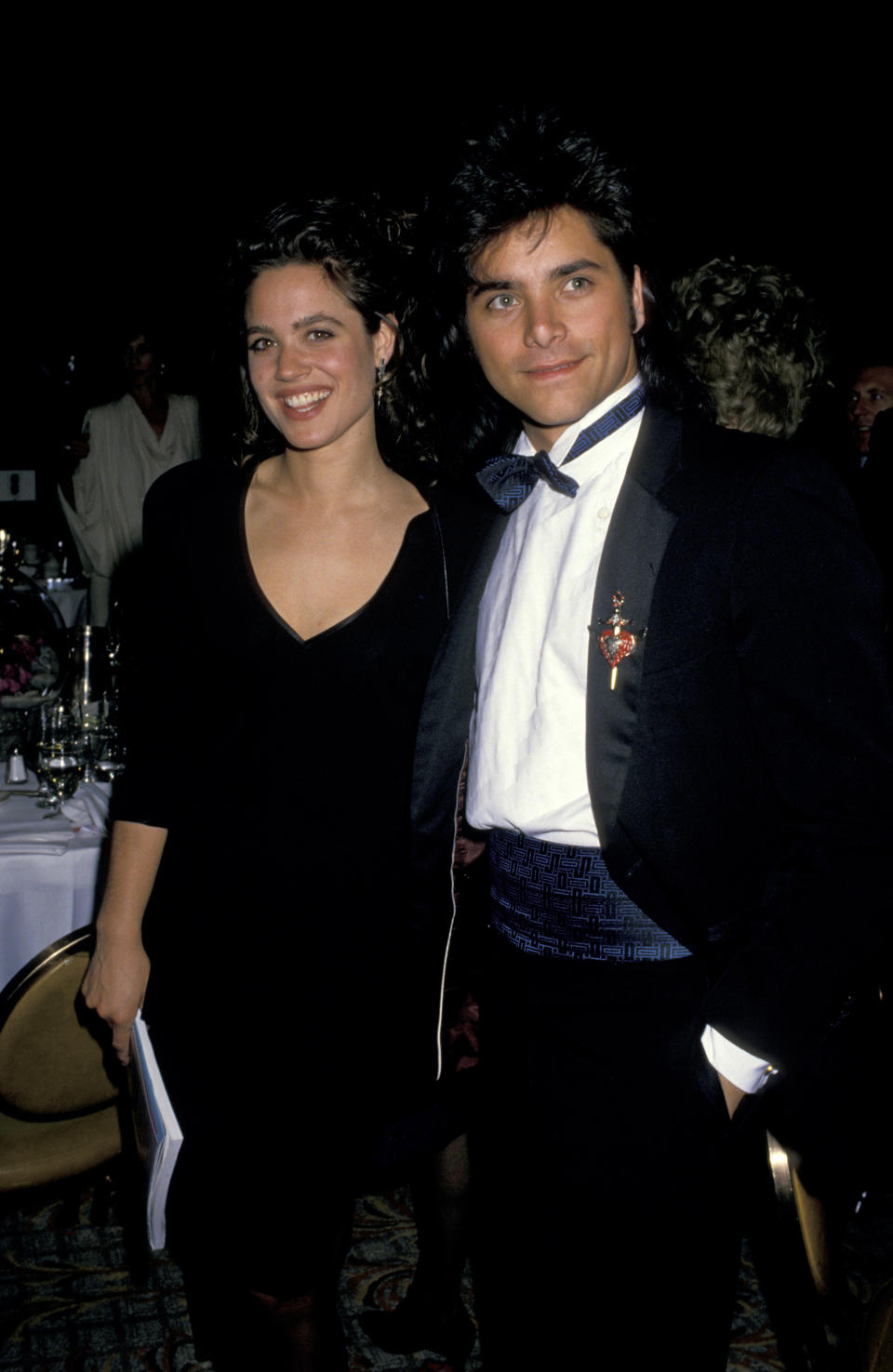 Chelsea Noble and John Stamos during 1988 Annual Starlight Foundation Annual Humanitarian Awards Honoring Barry Manilow at Century Plaza Hotel in Los Angeles, California, United States. (Photo by Jim Smeal/Ron Galella Collection via Getty Images)