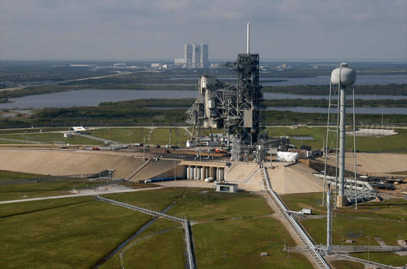 Aerial view of Launch Pad 39A at NASA's Kennedy Space Center in Florida.