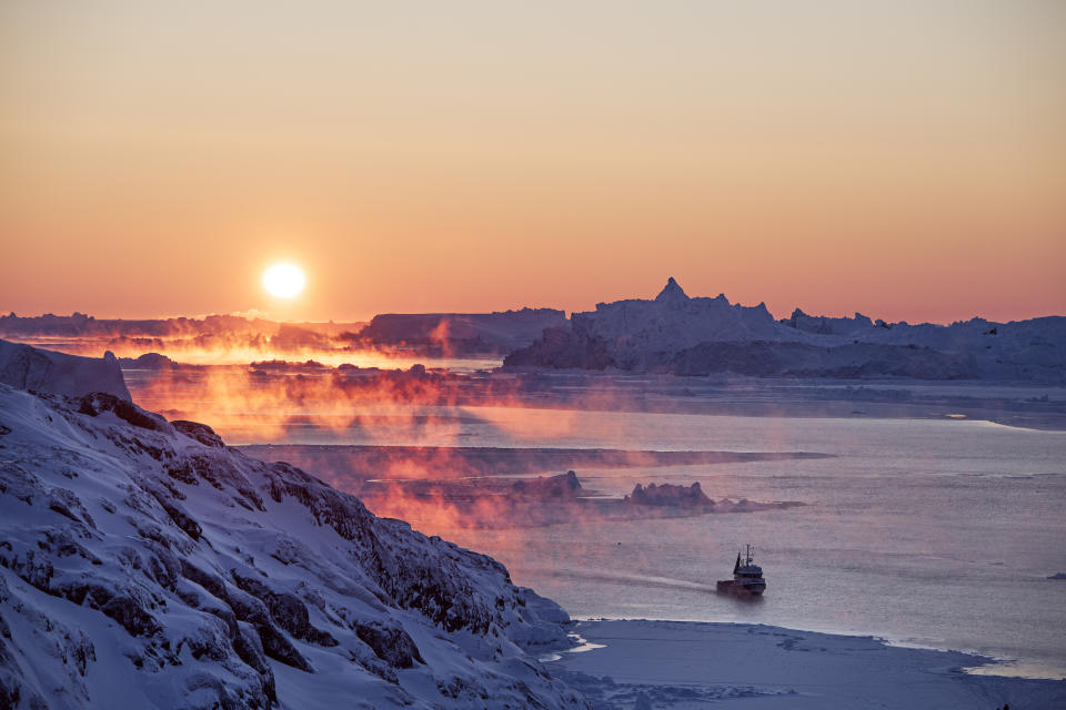 Fischerboot bei Ilulissat in Grönland (Getty)