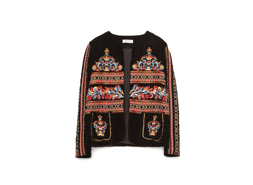 Zara Velvet Jacket, $169, zara.com