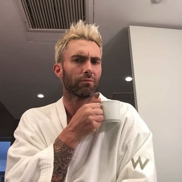 Adam Levine: “This photo is the physical embodiment of how i feel for the first 30 minutes of being awake. I get AWESOME around minute 31.” -@adamlevine