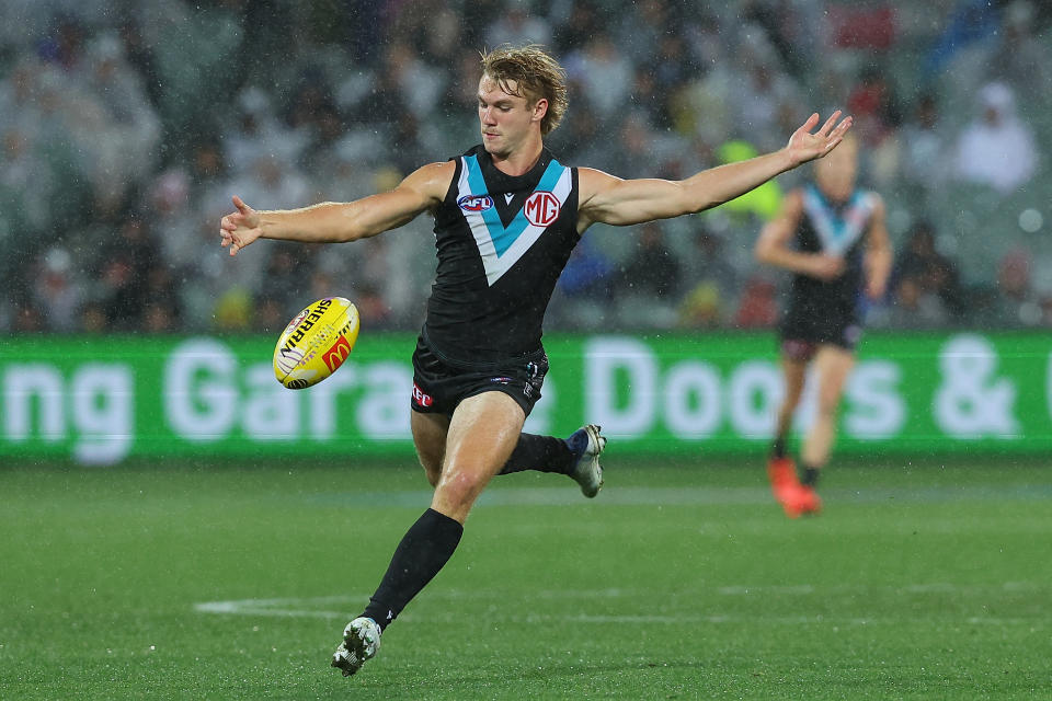 Jason Horne-Francis kicking the ball.