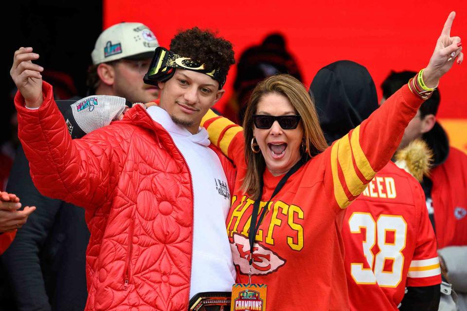 <p>AP Photo/Reed Hoffmann</p> Patrick Mahomes with his Mom Randi Martin