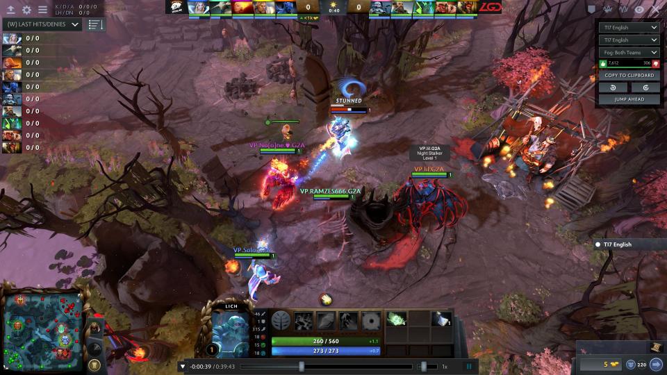 Best Free Steam games - Dota 2 - Four characters fight and stun an enemy lich