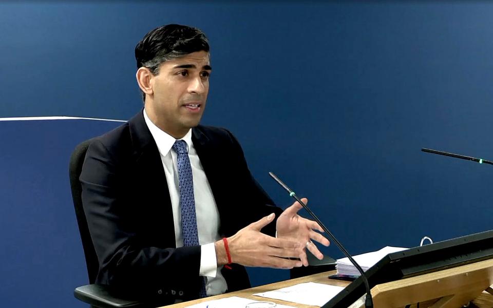 Rishi Sunak speaking at the Covid inquiry