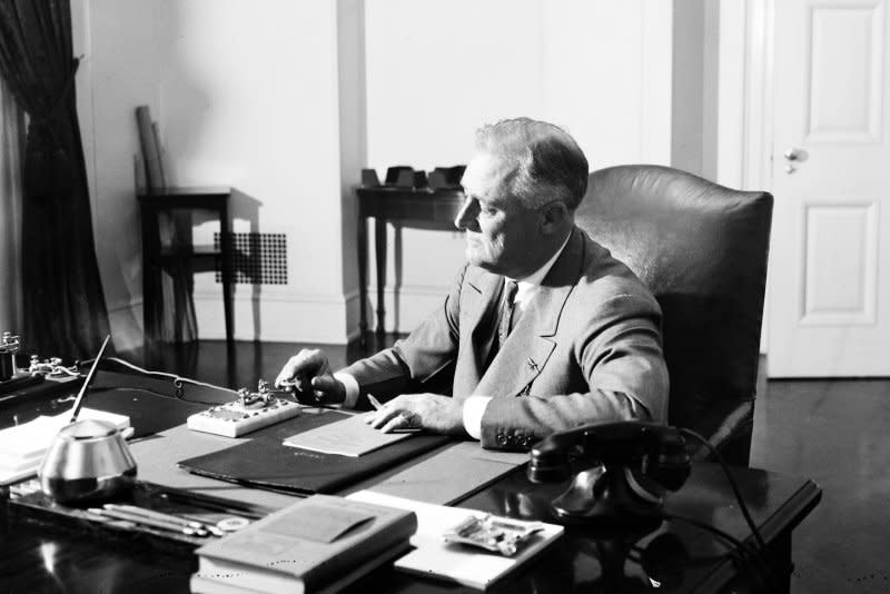 On August 14, 1935, the U.S. Congress passed the Social Security Act and President Franklin D. Roosevelt immediately signed it into law. File Photo by Library of Congress/UPI