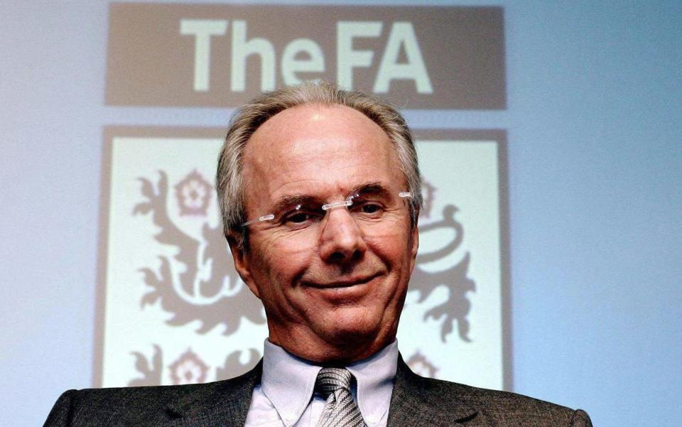 Sven-Goran Eriksson at a press conference as England manager in January 2006