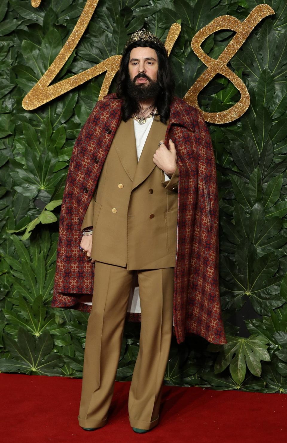 Italian fashion designer Alessandro Michele poses on the red carpet upon arrival to attend the British Fashion Awards 2018 in London (AFP/Getty Images)