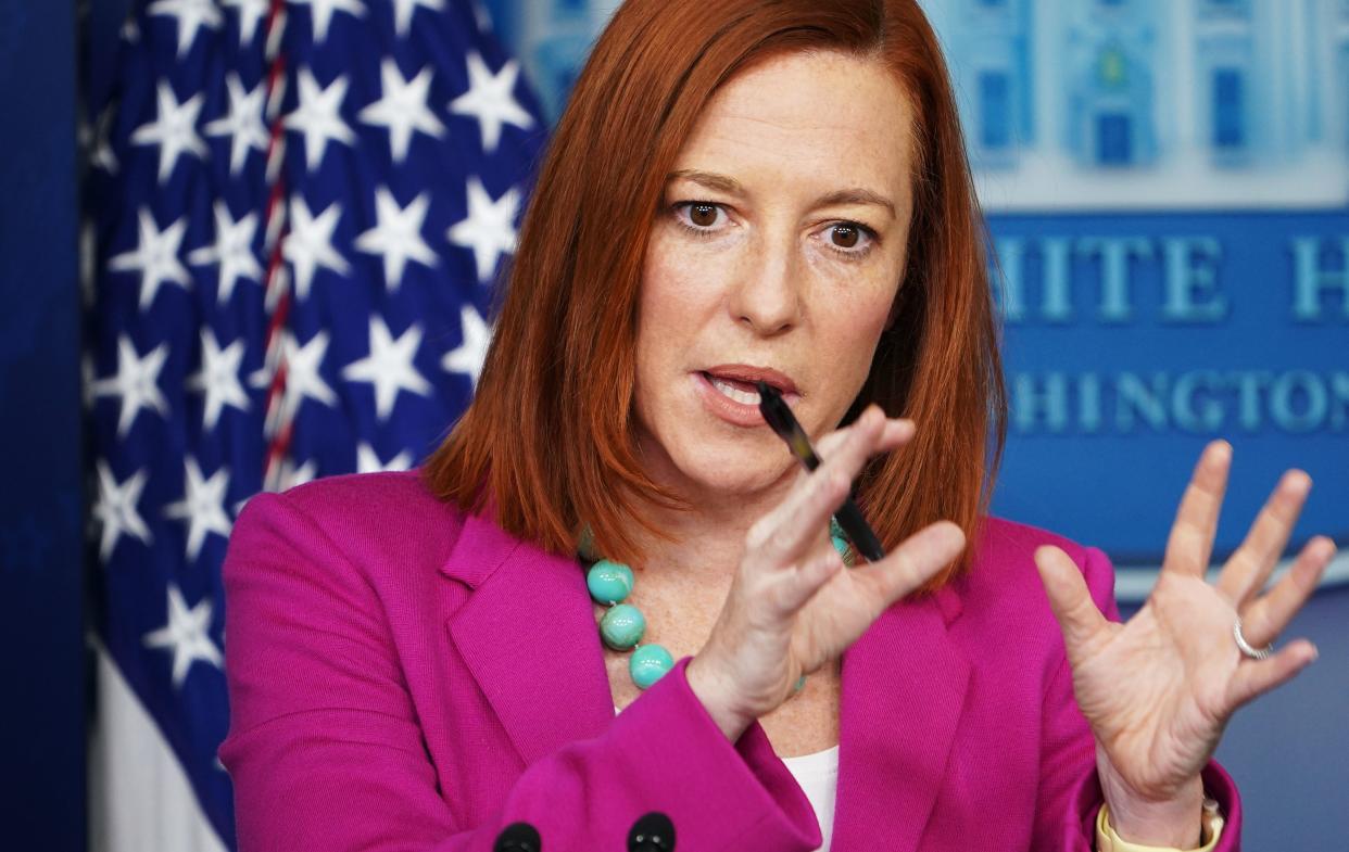 White House Press Secretary Jen Psaki speaks during a press briefing on January 28, 2021, in the Brady Briefing Room of the White House in Washington, DC. (Mandel Ngan/AFP via Getty Images) 