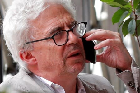 William Bourdon, lawyer of former UEFA president and French soccer star Michel Platini, is seen at a restaurant near the judiciary police offices in Nanterre