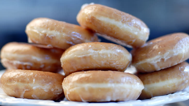 stack of glazed donuts