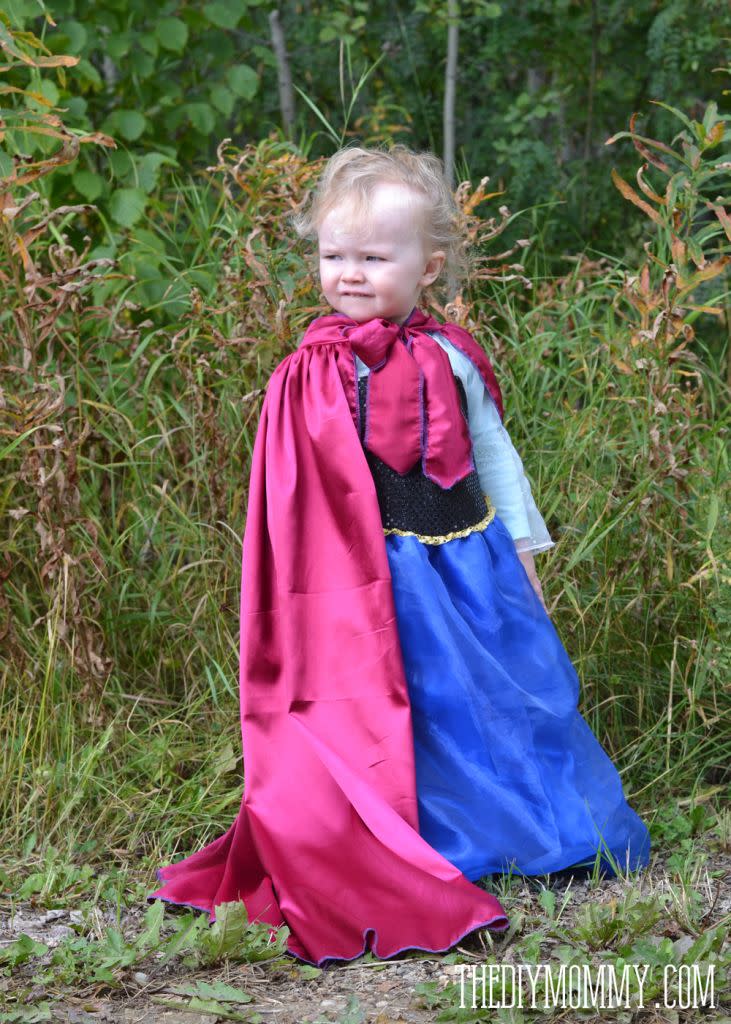 DIY Anna Toddler Costume With Cape