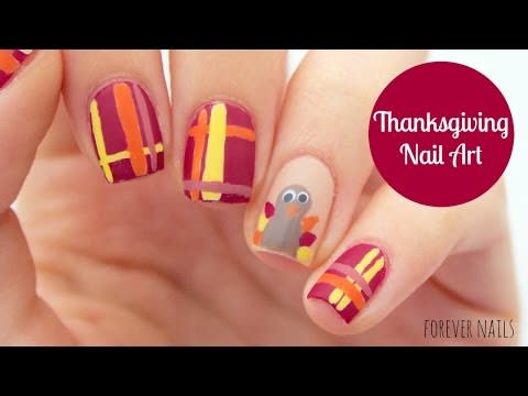 32) Beginner Thanksgiving Nails