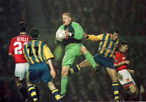 Schmeichel was talismanic for United (Getty Images)