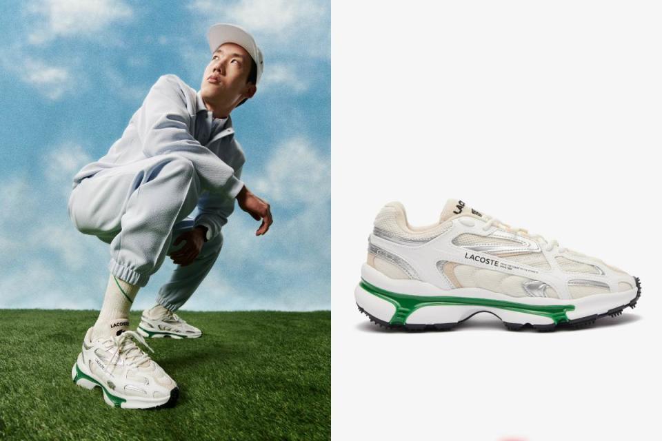 LACOSTE L003 2K24線條網眼運動鞋，NT$4,680圖片來源：LACOSTE官網