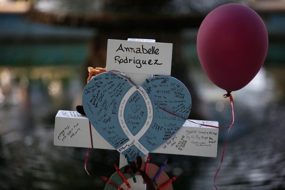 A memorial to one of the victims of the Uvalde school massacre (Associated Press)