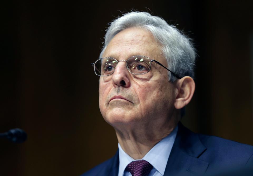 Attorney General Merrick Garland testifies before a Senate Judiciary Committee hearing examining the Department of Justice on Capitol Hill in Washington on Wednesday.