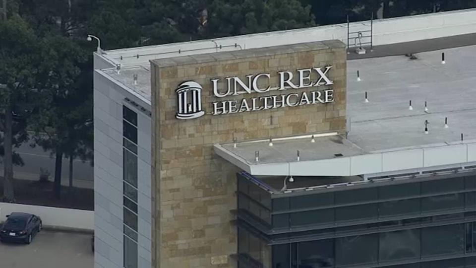 UNC Rex Hospital in Raleigh, N.C., lost power Monday night, Aug. 7, 2023, during a thunderstorm.