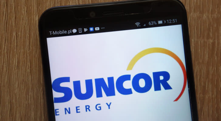 Suncor Energy logo displayed on a modern smartphone