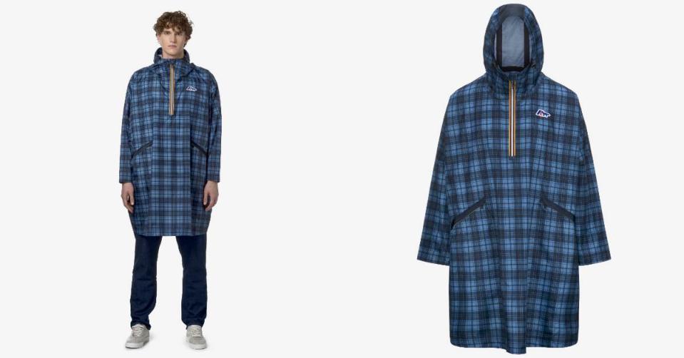 K-Way x Maison Kitsuné  TERENCE格紋斗篷外套，NT$9,500圖片來源：K-Way提供