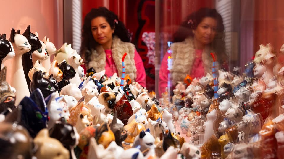 Artist Andy Holden's collection of 300 china cats left to him by his late grandmother titled "Cat-tharsis" is also on display. - David Parry/PA Wire/Courtesy Somerset House