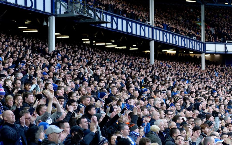 A general view of Goodison Park with Everton fans watching on from the Gwladys Stree Stand during the Barclays Premier League match between Everton and West Ham United  - Getty Images