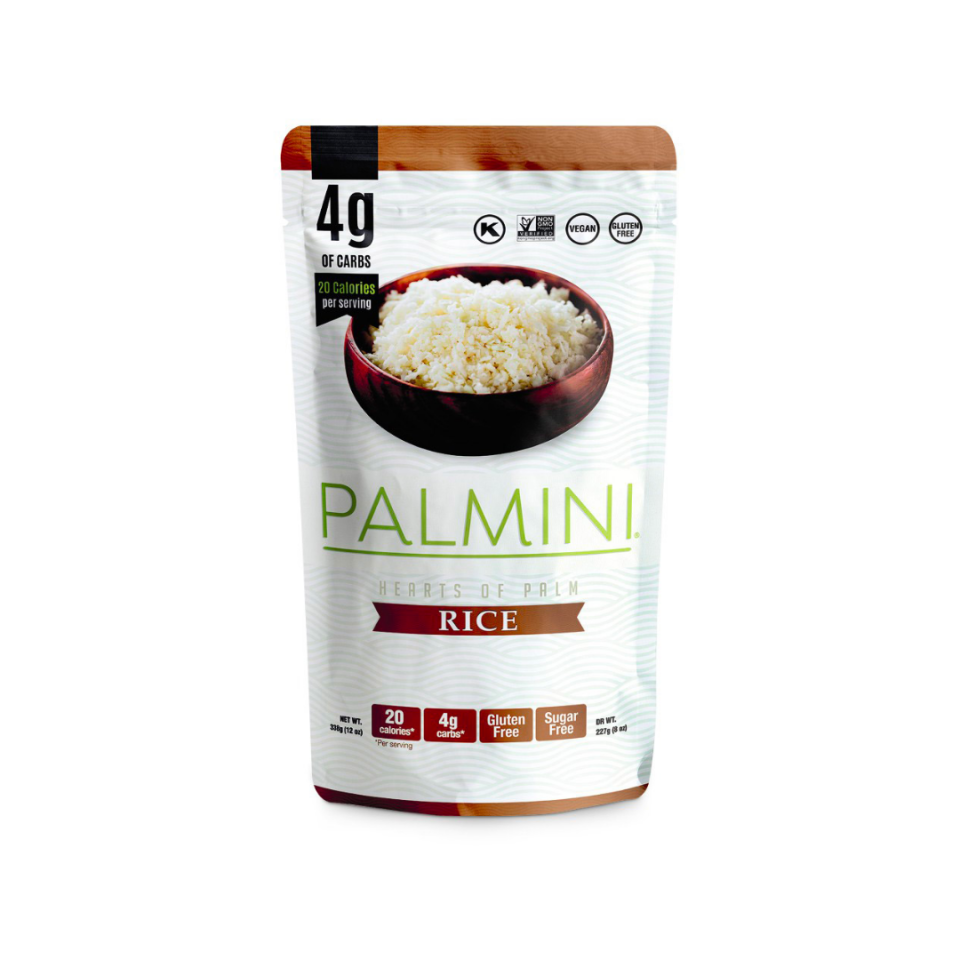 white bag of palmini rice