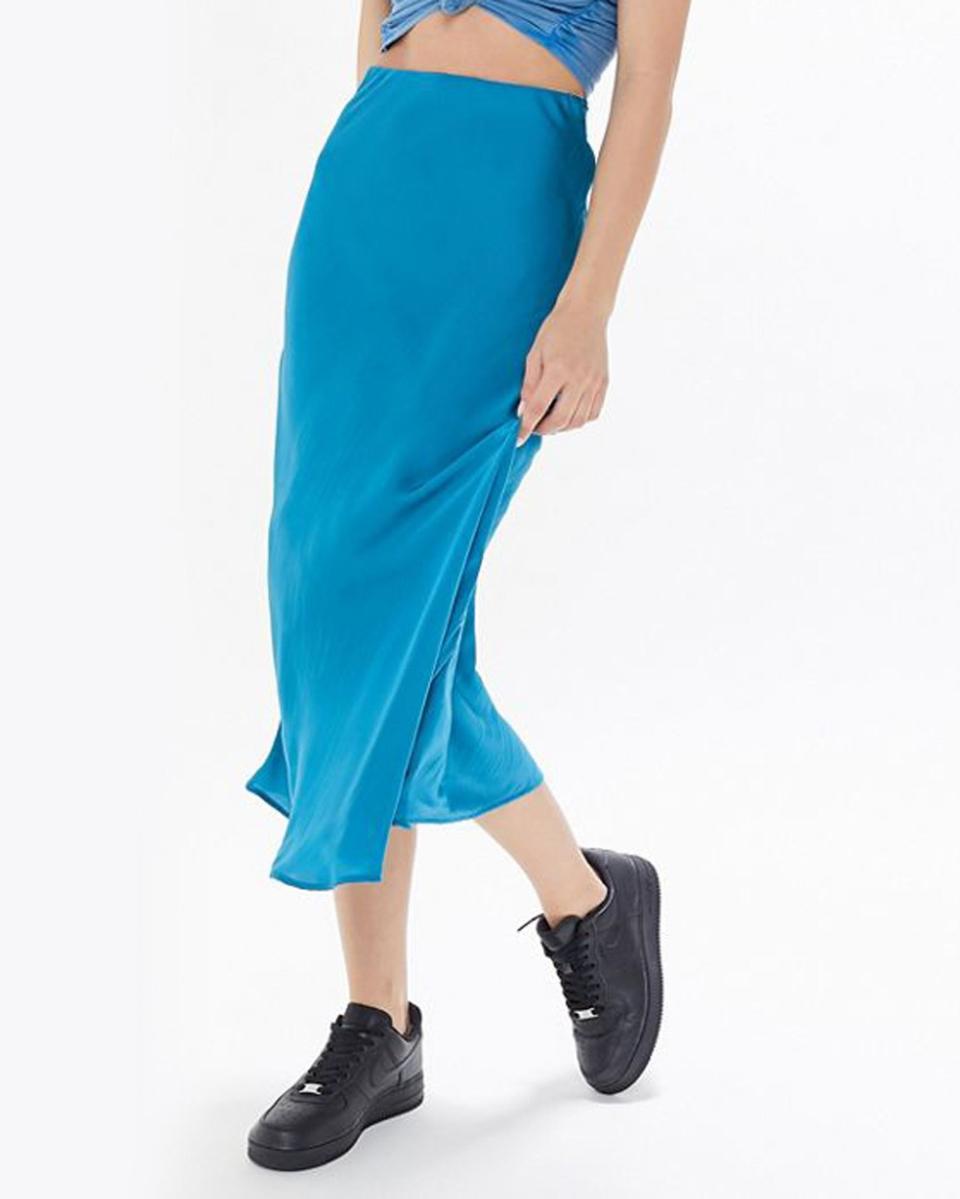 UO Rowan Satin Slip Skirt