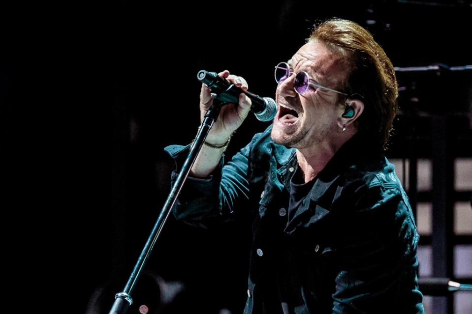 Bono performs in Milan, Italy, on Oct. 12, 2018. Corbis via Getty Images