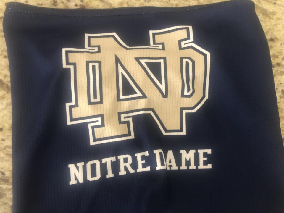 Notre Dame High School mask.