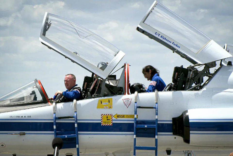 Butch Wilmore, links, und Suni Williams.  (NASA)