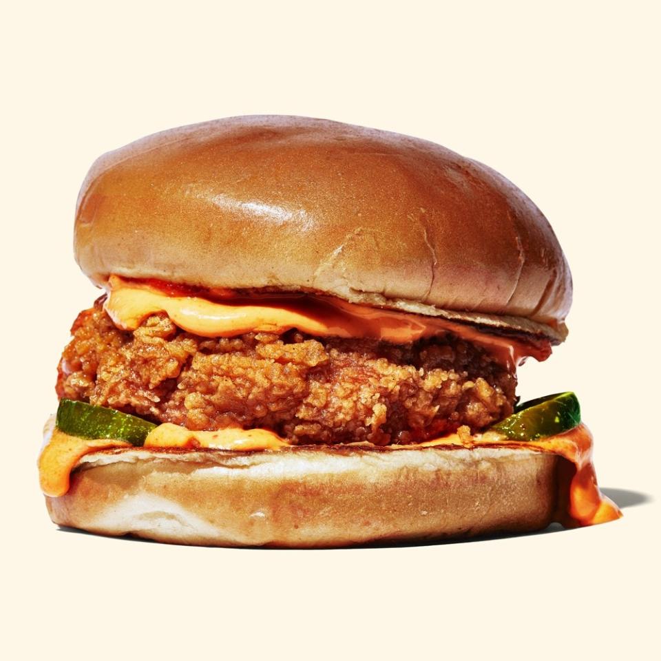 A coveted Popeyes crispy chicken sandwich.