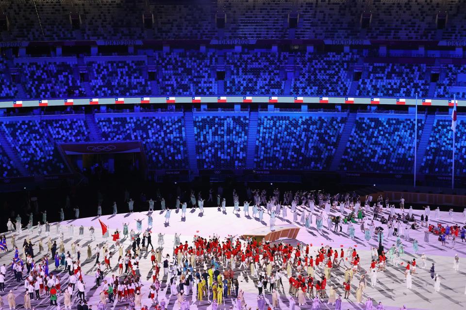 Team China at the opening ceremony.