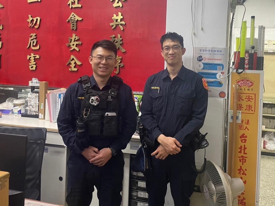 圖說：臺北市萬華分局華江派出所警員鍾育致、陳翔安。