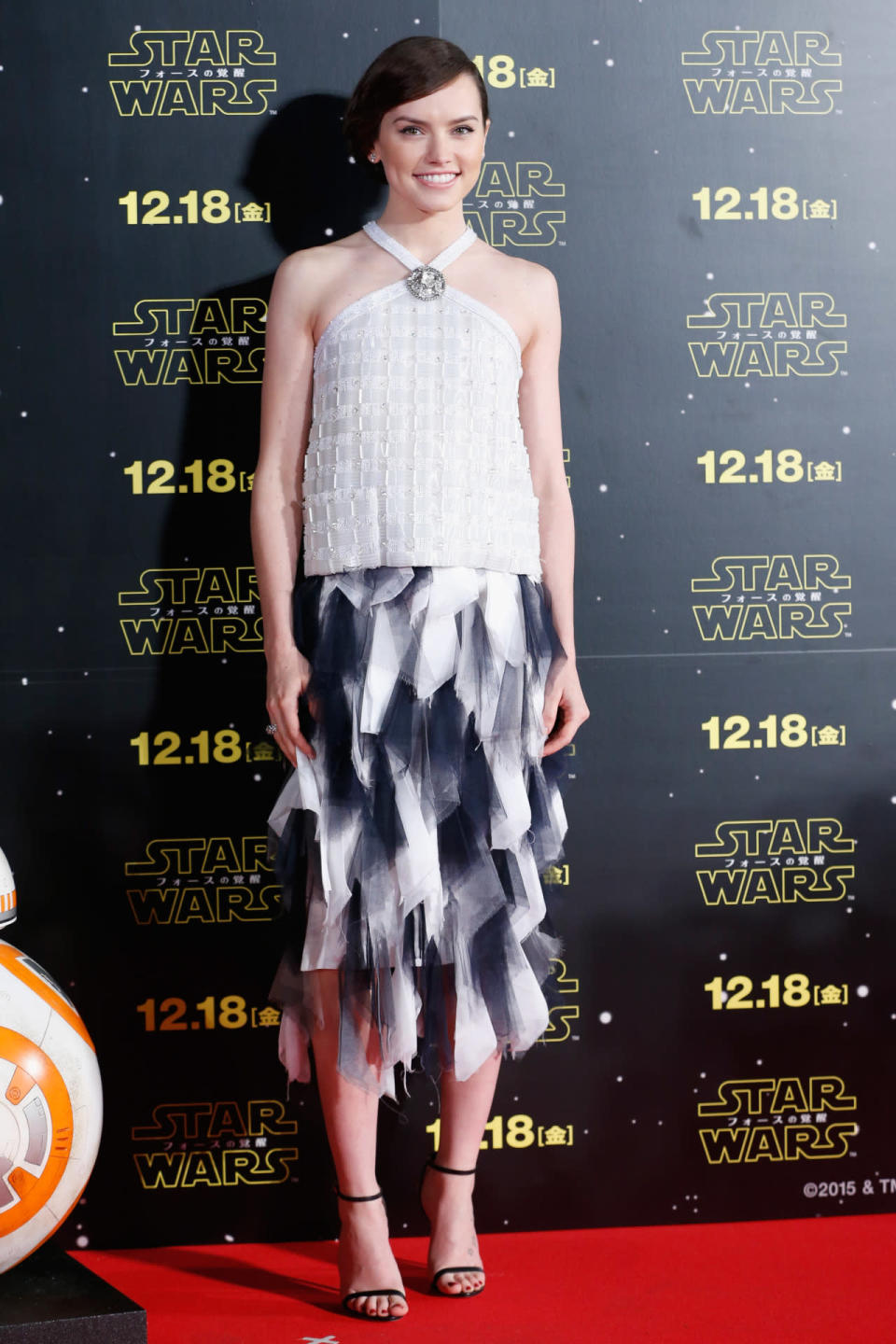 Daisy Ridley at a Star Wars: The Force Awakens red carpet fan event In Japan.