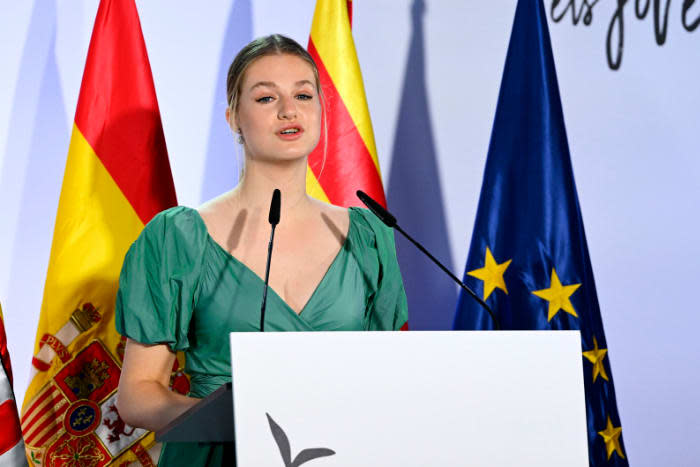 Leonor dando el discurso de los Premios Princesa de Girona 2023