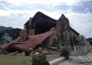 The Church of San Pedro in the town of Loboc on Bohol island, Philippines lies in ruins after a major 7.1 magnitude earthquake struck the region on October 15, 2013