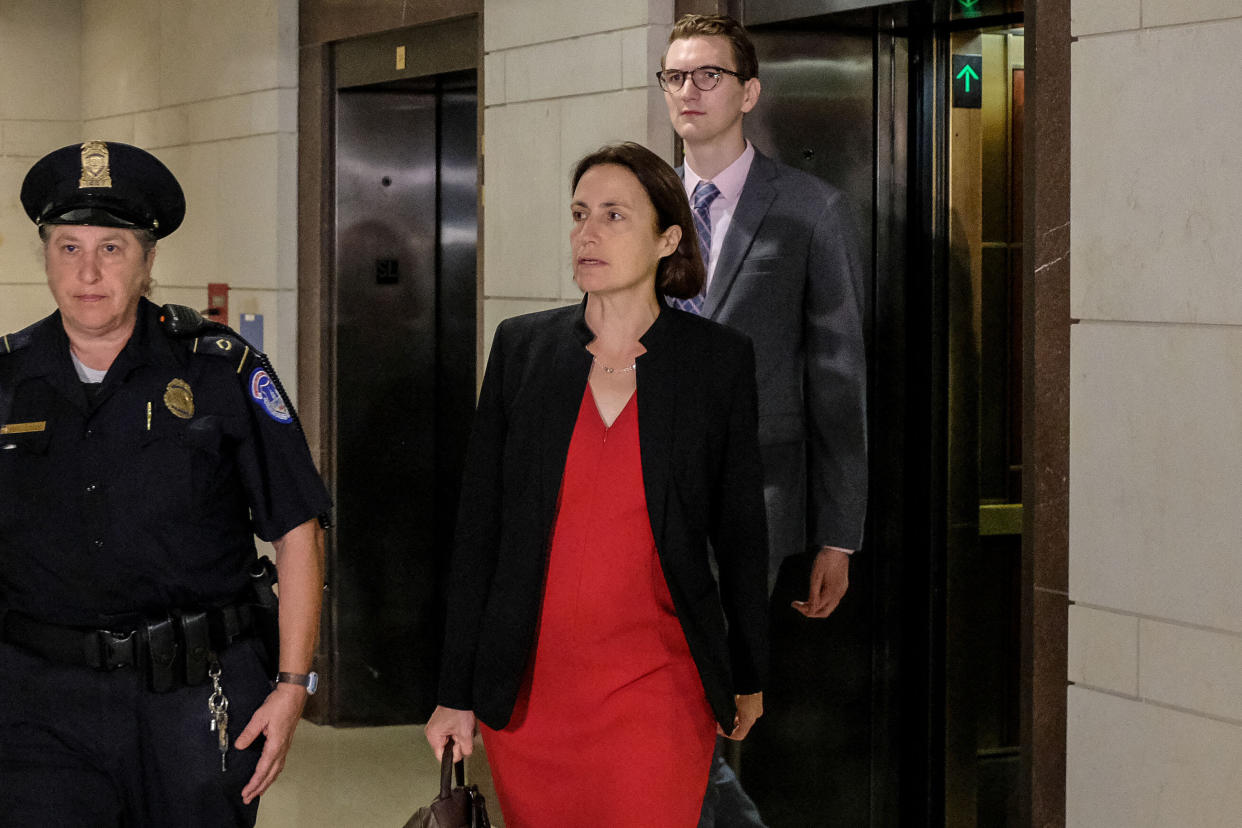 Fiona Hill, a former White House foreign policy adviser, arrives on Capitol Hill on Oct. 14, 2019, to testify before House impeachment investigators. (Photo: Alex Wroblewski / Getty Images)