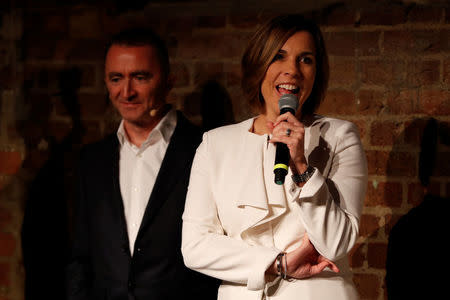 F1 Formula One - Williams Formula One Launch - London, Britain - February 15, 2018 Williams' Chief Technical Officer Paddy Lowe and Deputy Team Principal Claire Williams during the launch Action Images via Reuters/Paul Childs