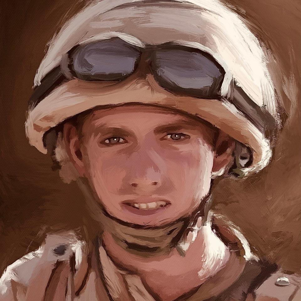 Guardsman Christopher King, of 1st Battalion Coldstream Guards, as painted by Kev Wills