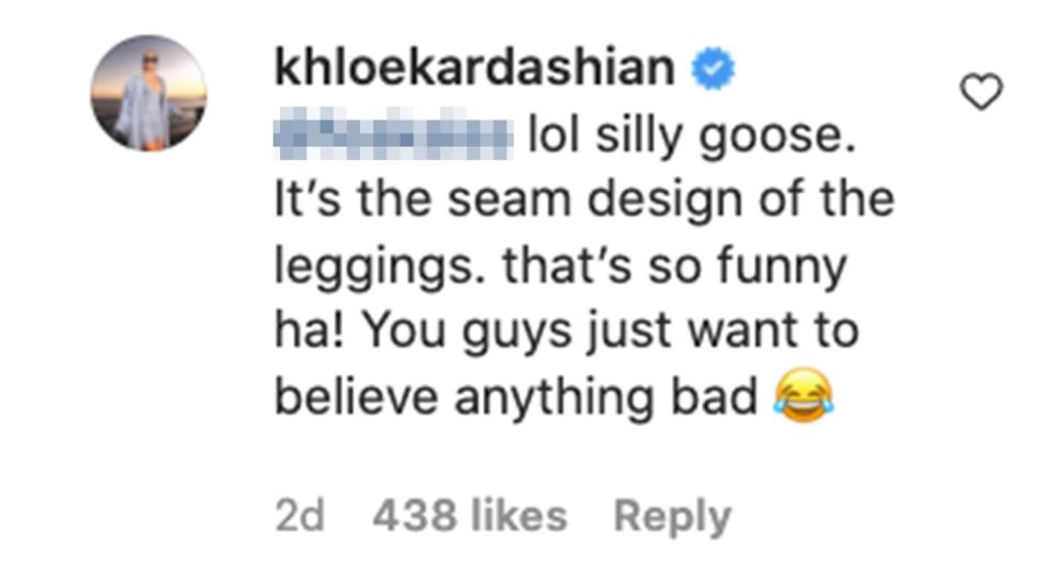 Khloe Kardashian denies butt implants