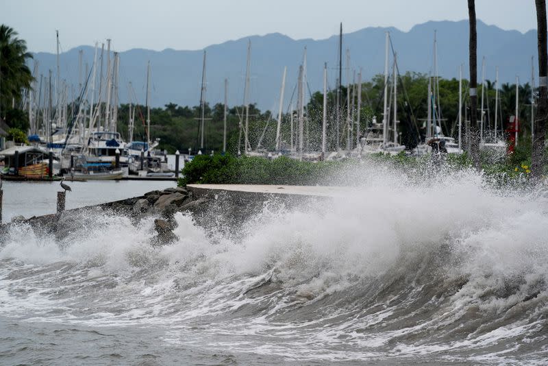 Hurricane Lidia approaches to Mexico's Pacific coast, in Puerto Vallarta