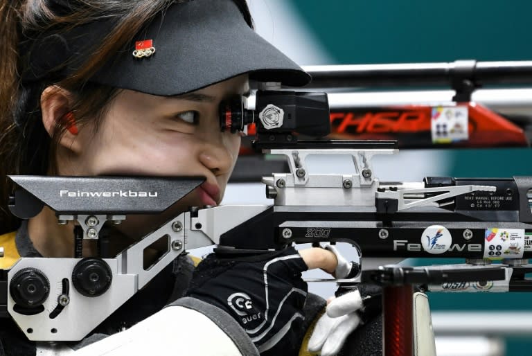 China's Zhao Ruozhu was a silver-medallist in the 10m air rifle mixed team event