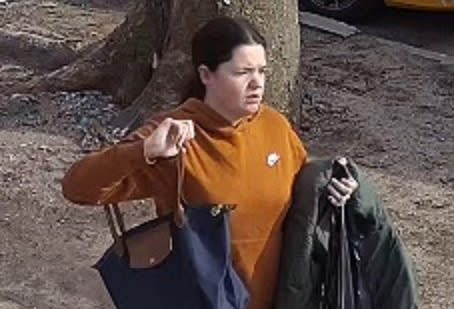 Police released video of a woman who made anti-semitic remarks and spat on children in Brooklyn. (NYPD)